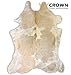 Crown Home Innovations | Brazilian Cowhide Area Rug | 100% Authentic Natural Leather | Unique Stylish Decorative Accent | No Smell or Shedding | Color, Butter | Size, 6’x 7’