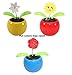Set of 3 Dancing Flowers ~ 1 Lily+1 Smiley Sunflower+ 1 Rose in Assorted Colorful Pots Solar Toy Holiday Birthday Gift Home Decor US Seller