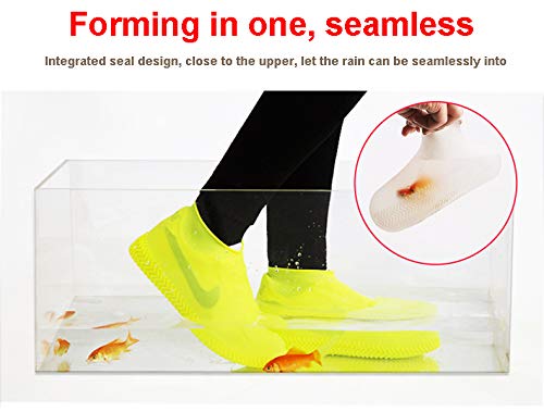LESOVI Shoe Covers Silicone Waterproof - Men/Women Covers for Shoes - Waterproof Shoe Covers - Home/Carpet/reusable/Outdoor/Walking/Boot -Reusable Non Slip Grip -Durable (White, Extra Large(12-15))