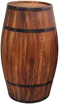 Wooden Decoration Wine Barrel for Restaurant Party Mall Bar Company Home Wedding and Conference Burnt Charred Pine Wood,height 40cm