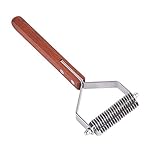 Professional Undercoat Rake for Dogs/Cats,Beker Dematting Comb,Deshedding Tool with Wooden Handle-20 Blades
