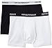Emporio Armani Men's Stretch Cotton Classic Logo Boxer Brief, White/Marine, Medium