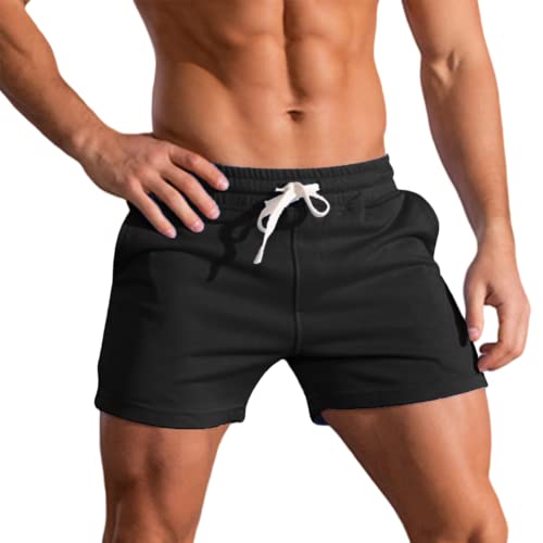 Men's 3 Inch Running Shorts Gym Training Bodybuilding Short Breathable Cotton Sports Shorts