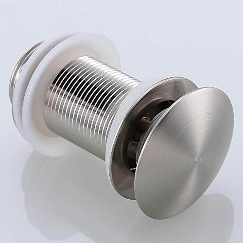 RANDOM Brass Contemporary Round Bottle P-Trap 1 1/4,Basin Sink Waste Drain P-TRAP Kit. (Pop Up Drain Brushed Nickel)