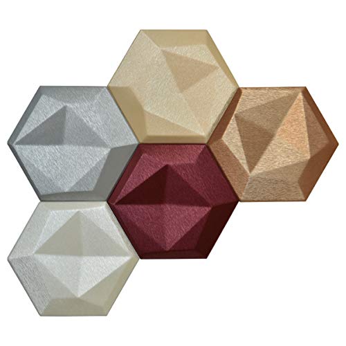 Art3dwallpanels Faux Leather Tiles 3D Wall Panels Hexagonal Mosaic Wall ...