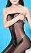 Black Color QueensHot Sexy Erotic Silky Shiny Lingerie Babydoll Teddy Tube Body Catsuit Stocking Tigh-High,Black,Large