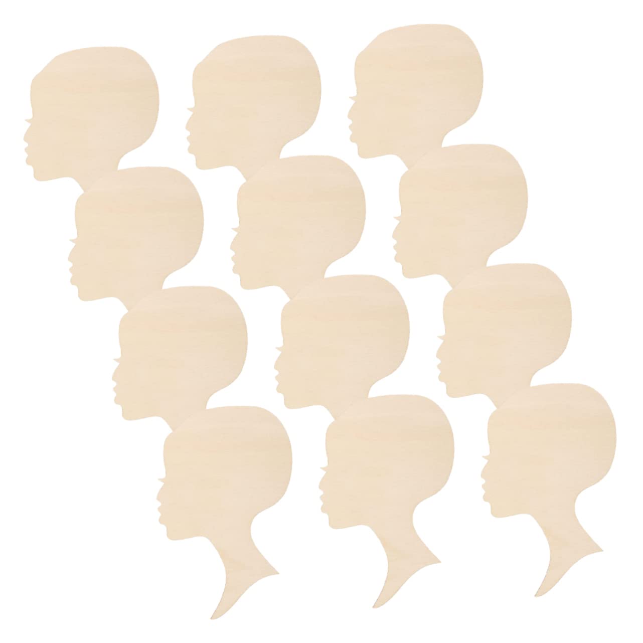 Hohopeti Wood Wreath Boards 12pcs Painting Wood Chips sy Decor African Decor Crafts for Women Head Woman Face Cutouts Ornaments en Woman Face