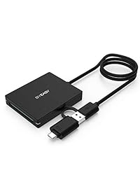 CFast Card Reader, BYEASY CFast 2.0 Reader via USB 3.0 or USB C Port, Portable Professional CFast Memory Card Reader with Thunderbolt 3 Port Using for Sandisk, Lexar, Transced, Atomos, Snoy Card More