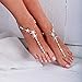 Artmiss Bridal Starfish Barefoot Sandals Women Beaded Bracelets Anklet Rhinestones Foot Chain Jewelry 2PCS