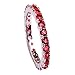 Psiroy 925 Sterling Silver Created Ruby Spinel Filled Eternity Stacking Ring Band