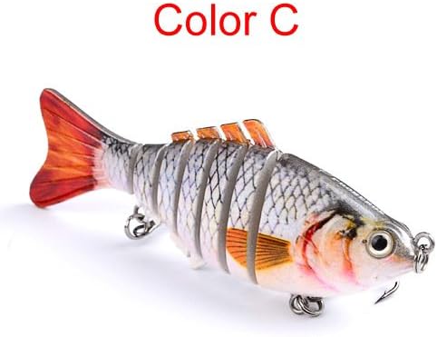 FNAPE Fishing Lures Bass Lures, Topwater Lifelike Multi Jointed Trout Artificial Hard Baits Swimbait CrankBaits Fish Tackle Kits in Freshwater and Saltwater,4Inches / 0.55oz