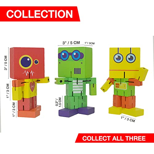 Wooden Robot Toy, cubebot Toy, cubebot, Cube Toy Puzzle, cubebot Micro