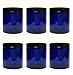 Nakpunar Cobalt Blue Plastic Jars - Set of 6 (4 oz with Black lids)