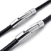 jonline24h Mens Womens Black Leather Cord Necklace Rope Chain with Stainless Steel Clasp 3mm 16-30 inch
