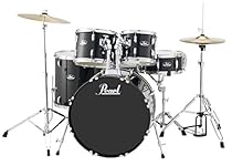 Pearl RS525SCC31 Roadshow 5-Piece Drum Set, Jet Black
