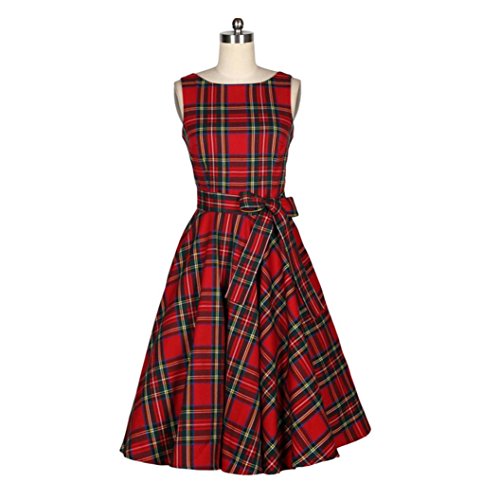 Evening Party Dress,Clearance! Agrintol Casual Women Vintage Floral Bodycon Sleeveless Evening Party Dress (S, Red) - Thumbnail 2