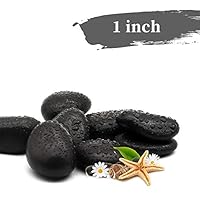 LONGHUI Technology Black Pebbles Decorative Ornamental River Rocks Tumbled and Polished Stones for Landscaping, Home Décor, Crafts, Art Project etc, 1.2-2in, 22Ib