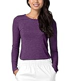 Adar Womens Comfort Long Sleeve T-Shirt Underscrub Tee - 2900 - Heather Eggplant - XL