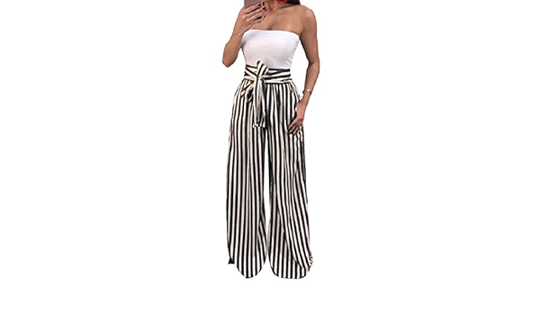 Young2 Mujer Sexy a rayas verticales Túnica con palangre Palazzo  Pantalones, Negro, XL : Amazon.com.mx: Ropa, Zapatos y Accesorios