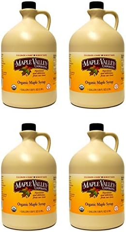 Maple Valley Pure Organic Maple Syrup - 128 Oz. Grade A Dark Robust *Formerly Grade B* in Bpa-free Plastic Jug CASE of 4
