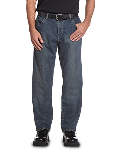 Wrangler Men's Big Rugged Wear Relaxed Straight Fit, Mediterranean, 66x30