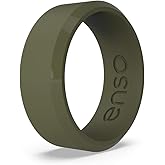 Enso Rings Bevel Classic Silicone Wedding Ring – Hypoallergenic Unisex Wedding Band – Comfortable Band for Active Lifestyle – 8mm Wide, 2.16mm Thick