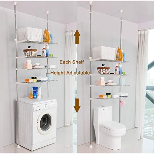Hershii 4 Tier Over The Toilet Storage Laundry Shelf Rack Bathroom