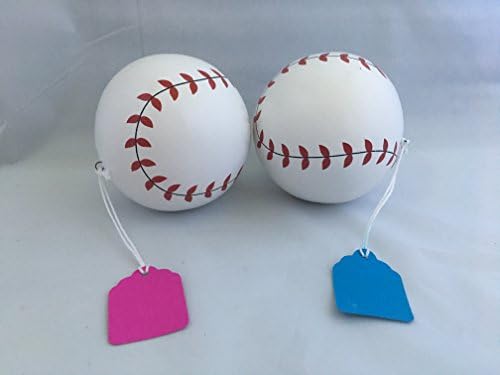 2 Gender Reveal Baseballs Pink &amp; Blue Party - Team Boy &amp; Team Girl - Made by Mello Gender Balls