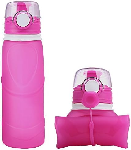 Silicone Collapsible Sports Water Bottle Foldable Bottle for Outdoor Travel & Sports & Daily use -Large Capacity 26 oz (750 ml Orchid)