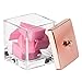 mDesign Modern Glass Square Bathroom Vanity Countertop Storage Organizer Canister Jar for Cotton Swabs, Rounds, Balls, Makeup Sponges, Bath Salts - 2 Pack - Clear/Rose Gold