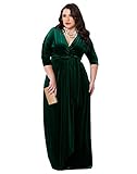 Kiyonna Women's Plus Size Velvet Luxe Wrap Dress