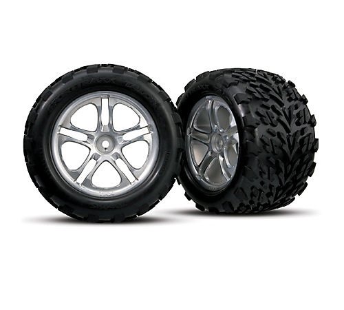 Traxxas 5174 Talon Tires Pre-Glued on SS Chrome Split Spoke Wheels (pair)