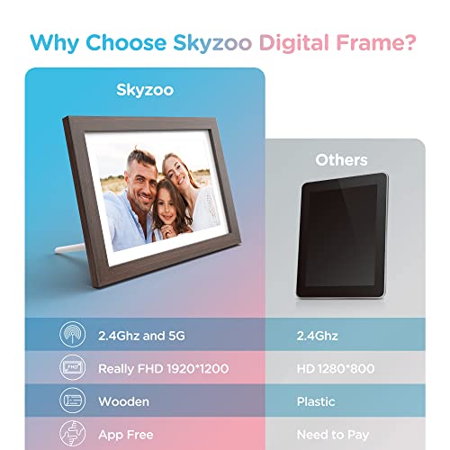 Skyzoo Digital Picture Frame 10.1 Inch FHD IPS Touch Screen Digital