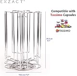 EXZACT Coffee Capsule Stand Rotating Tower for Tassimo 52 Caps Chrome view 2