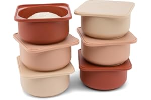 Babadoh Pizza Dough Proofing Silicone Containers with Lids | Pizza Making Accessories | Set of 6 | Multi Spice (2 Sesame, 2 Scallop, 2 Nduja) | Original Size (make 12" Pizzas)