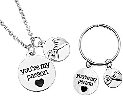 Yyang you're my person Best Friend Alloy Pendant Necklace Key Ring