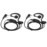 Retevis 2 Pin 2 Way Radio Earpiece Headset with Mic C-Type Earhook Earpiece for Baofeng UV-5R Retevis H-777 RT22 RT-5R Kenwood Walkie Talkies(2 Pack)