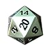 Single Metal d20 Die in Brushed Aluminum Finish by DnD Dice