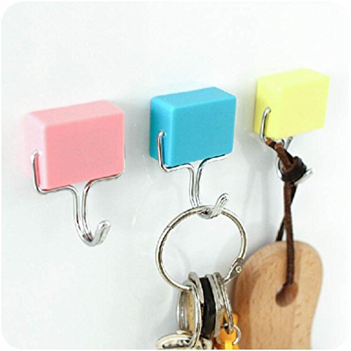 Molyveva Creative Tools Magnetic Hooks School Locker Hook Refrigerator Hanger,3.5*5.5*3cm,Blue
