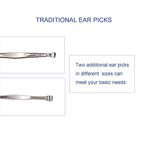 SunMine 6pcs Ear Pick with Light LED Ear Curette Earwax Removal Ear Cleaning Set with Storage Box