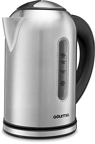 Gourmia GDK260 Digital Electric Kettle -Rotates 360Â° -Cordless - Variable Temperature Control & Display Handle - Fast Boil - Clear Water Gauge -Keep Warm Setting -1.7L -1500W - Stainless Steel