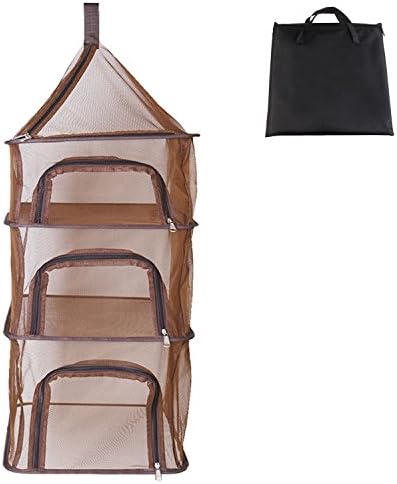 Hanging Dry Net NewKingStar 3 Layer Collapsible Hanging Camping Drying Mesh Dish Dryer Rack for Outdoor Picnic Dry Hydroponics Basket for Fruits Vegetable Kitchen Utensils