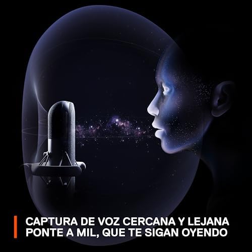 Steelseries alias ​​​​micro usb para pc — cápsula 3 vezes maior para jogos, streaming e podcasts — cancelamento de ruído ai — led mudo e controle de volume — suporte antivibração