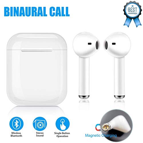 Wireless Earbuds Bluetooth Headphones Mini Version Stereo-Headset Sweatproof Earphones with charging box Compatible with Iphone IOS X/8 Samsung Android and Other Smartphones
