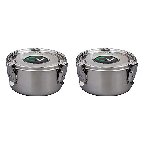 CVault Large Steel Humidity Curing Humidor Storage Container (2 Pack)