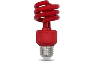 lumenivo 13 Watt Spiral CFL Red Light Bulb 13W Outdoor Red Light Bulb for Patio, Ceiling, Christmas Lights, Decorative Lighting, and Parties - E26 Medium Screw Base - 120V - 1 Pack