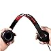 Gorsun Lightweight Sport Workout Headphones with Volume Control and Microphone-Black/Red