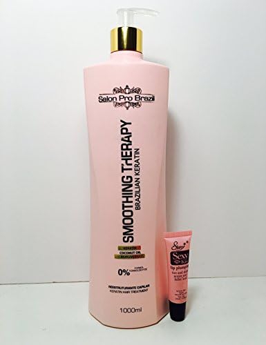 Salon Pro Brazil Smoothing Therapy Brazilian Keratin 0% Formoldehyde 1000 Ml "Free Starry Sexy Kiss Lip Plumping 10 Ml"