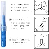 ZGTS Interdental Brushes 100 Pcs Toothpick Flosser Dental Hygiene Blue Red view 5