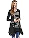 Allegra K Ladies Long Sleeve Skull T Shirts Casual Loose High Low Tops XL Black